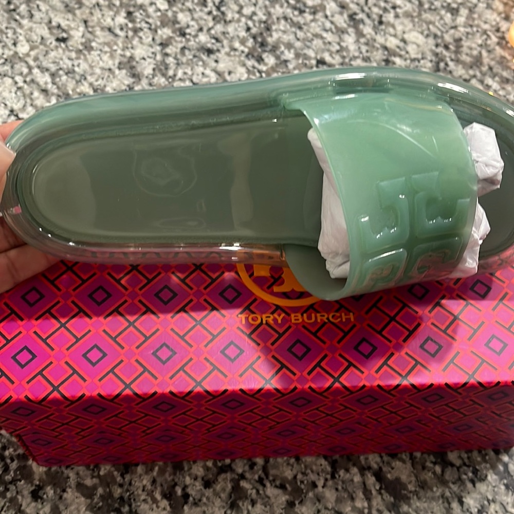 Tory Burch Bubble Jelly Slides Sea Wind